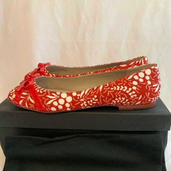 Marc by Marc Jacobs 615172 Chic Ballet Open Toe Flats NEW Size 39.5 US 9.5 Red - Picture 3 of 6